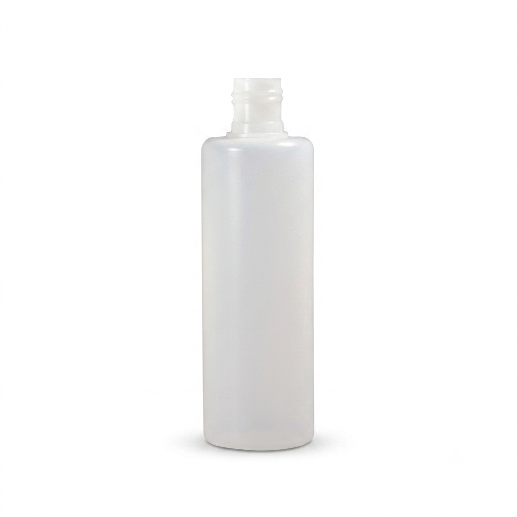 Envase plástico 240 cc boca 24 mm natural cuello largo