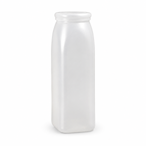 Envase plástico 250 cc boca 45 mm natural cuadrado para foil