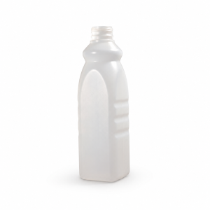 Envase plástico 1000 cc boca 38 mm cuadrado tipo J con cintilla natural